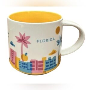 Starbucks Florida Ceramic Mug 14oz Retired 2015 Coffee Tea Palm Tree Flamingo